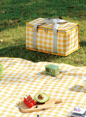 野餐篮网红春游野餐用品户外野炊工具食物保温套装可折叠露营篮子