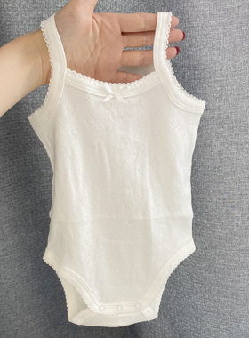 2024夏款纯棉新生婴儿透气包屁衣宝宝吊带薄款舒适婴儿连体衣爬服