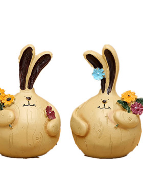 厂家直销树脂品创意家居装饰品摆件大蒜兔胖兔子小摆设装饰摆件