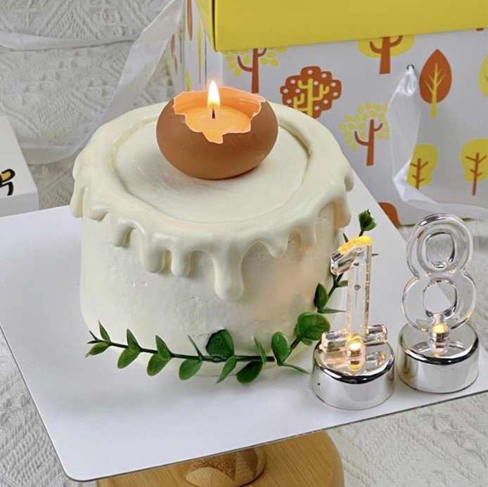佳妍老师同款破壳日蛋糕装饰摆件蜡烛网红创意蛋壳鸡蛋烘焙甜品台