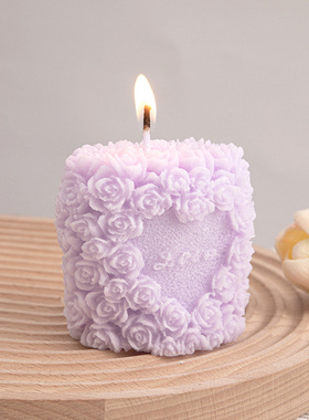 玫瑰花柱球型花朵绣球造型香薰蜡烛摆件浪漫求婚生日庆祝伴手礼物