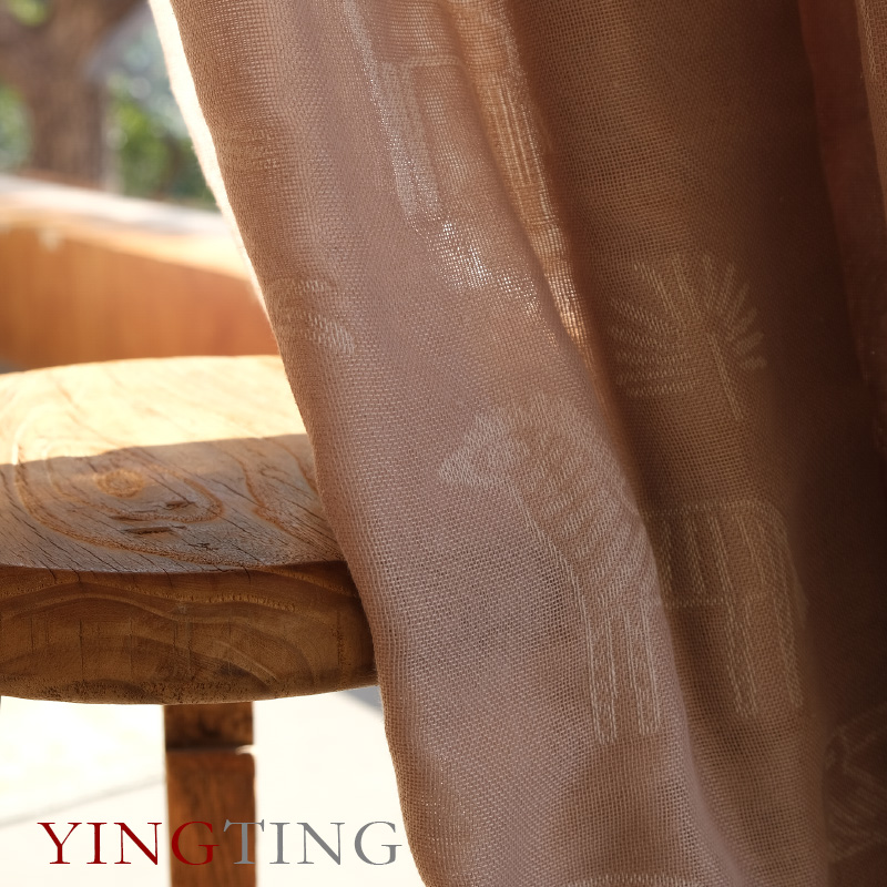 Hamlin哈姆林 日系窗纱双层棉麻复古田园美式纯色窗帘客厅飘窗