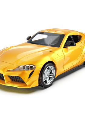 彩珀成真1:31合金黄色丰田SUPRA 战神赛跑车模型声光回力儿童玩具