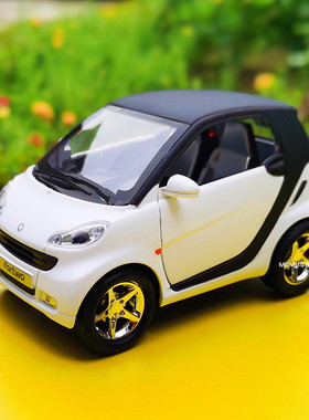仿真奔驰smart合金小汽车模型可爱卡通迷你儿童玩具礼物烘焙声光