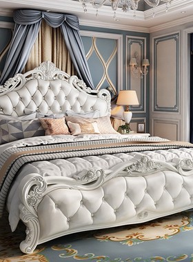 欧式床床双人床现代公主女孩轻奢1.8m婚床全屋主卧室家具组合套装