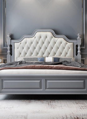 实木床现代简约轻奢抽屉式多功能储物套装组合主卧室双人实用大床