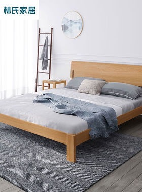 实木床双人床日式床1.5米1.8米卧室家具套装组合LS046A3
