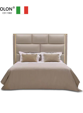 港式轻奢皮床双人床1.8米主卧大床现代简约卧室家具组合套装定制