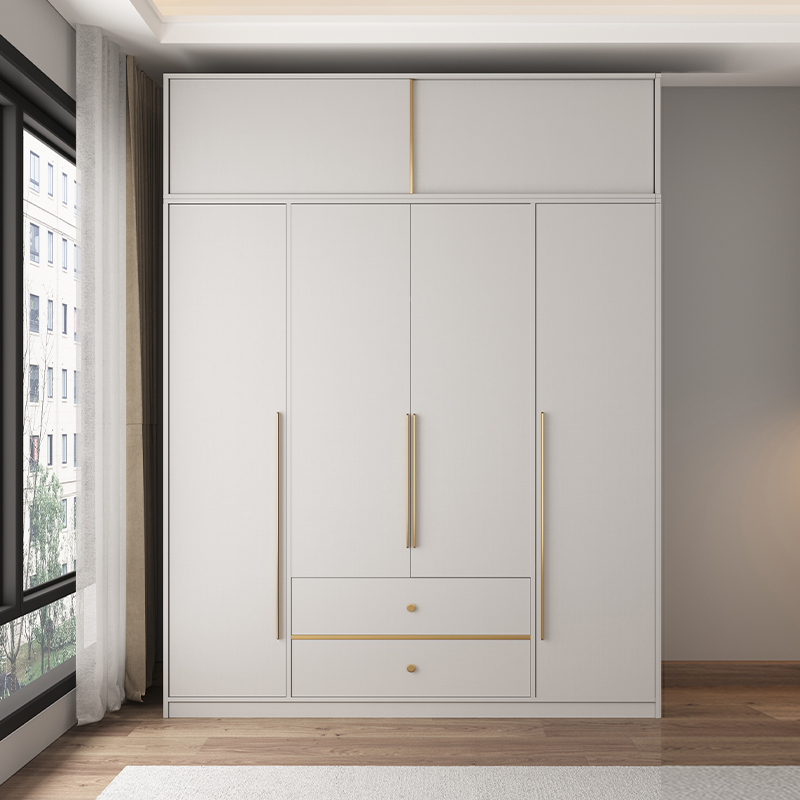 北欧衣柜组合现代简约家具卧室平开门半定制四门大储物对开门柜子