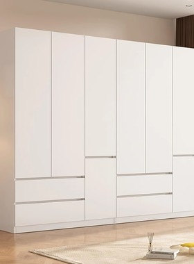 实木衣柜家用卧室组合整体柜子生态板分段式小户型现代简约大衣橱