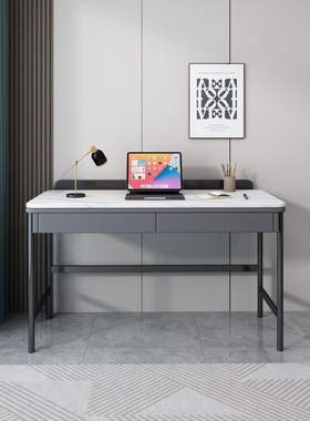 简约现代家用台式电脑桌带书架组合卧室写字台简易办公桌子写字台