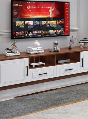 实木电视柜现代简约客厅家用储物柜小户型边柜组合地柜卧室收纳柜