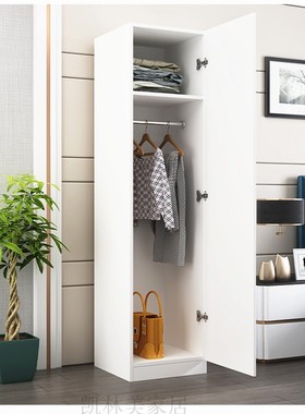 白色单门欧式衣柜家用卧室小型简约现代衣橱出租房用家具收纳组合