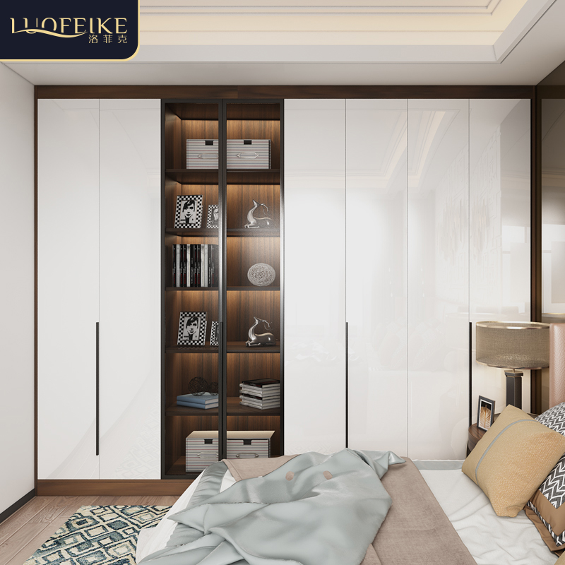 北欧家用卧室实木衣柜现代简约小户型开门组合整体轻奢大衣橱定制