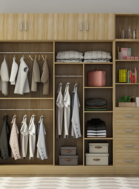 出租房推拉门组合整体衣柜组装卧室现代简约经济型可拆卸柜子衣橱