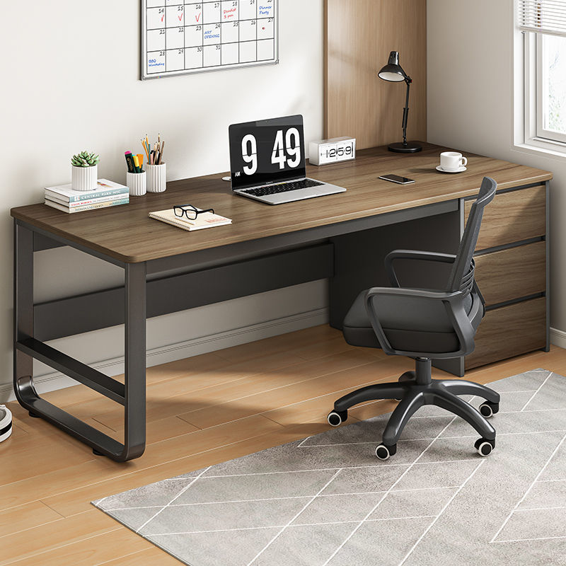 电脑桌台式家用办公桌现代简约带抽屉书桌桌椅组合卧室学生学习桌