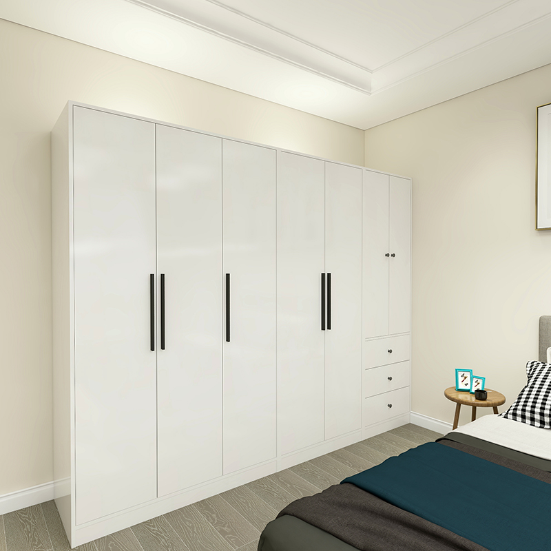 北欧简约现代卧室柜子可定制订做木柜收纳DIY组合家具白色衣柜