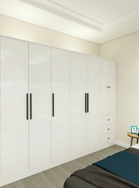 北欧简约现代卧室柜子可定制订做木柜收纳DIY组合家具白色衣柜