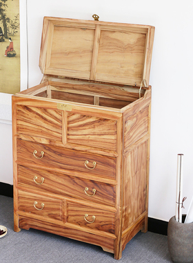 香樟木柜子全樟木复古收纳抽屉橱柜卧室新中式实木家具储物五斗柜