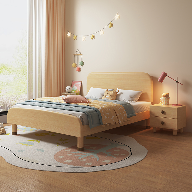 全实木儿童床男孩女孩床现代简约1.5米卧室公主床1.2米家用单人床