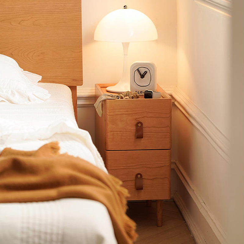 小七的木头全实木床头柜小户型家用卧室现代简约樱桃木床边柜小型