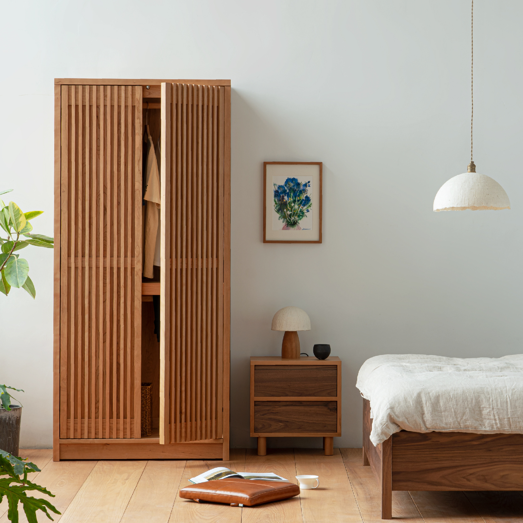 MUMO木墨 栅格衣柜 全实木卧室家具现代简约北欧柜子家用储柜衣柜