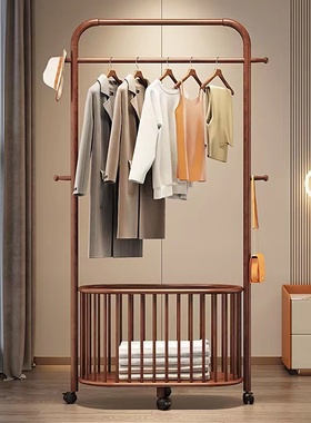 挂衣架落地卧室房间全实木衣帽架室内立式简约可移动置物架衣架子