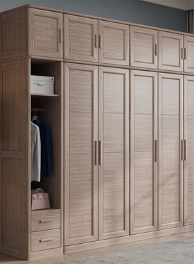 白蜡木纯实木衣柜 北欧日式家具原木大衣橱 主卧室家用全实木柜子