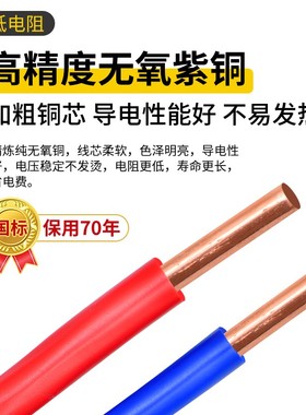 广东珠江电线电缆BV1.5/2.5/4/6平方单股纯铜芯国标硬线家装家用