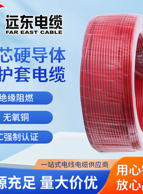 远东电线电缆BV1.5/2.5/4/6平方无氧铜芯国标单芯家装照明/插座用
