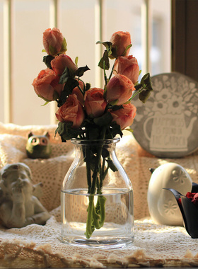 花时间《西西里》美式敞口玻璃花瓶家装桌面摆件鲜花绿植软装饰品