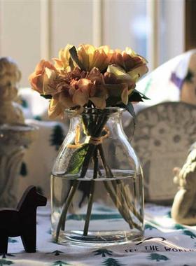 花时间《西西里》美式敞口玻璃花瓶家装桌面摆件鲜花绿植软装饰品