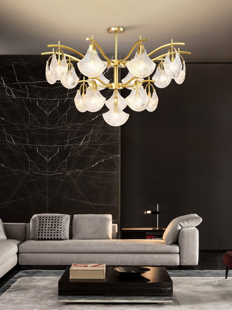 时尚轻奢全铜吊灯新款创意北欧奢华卧室餐厅吊灯现代美式家装灯具