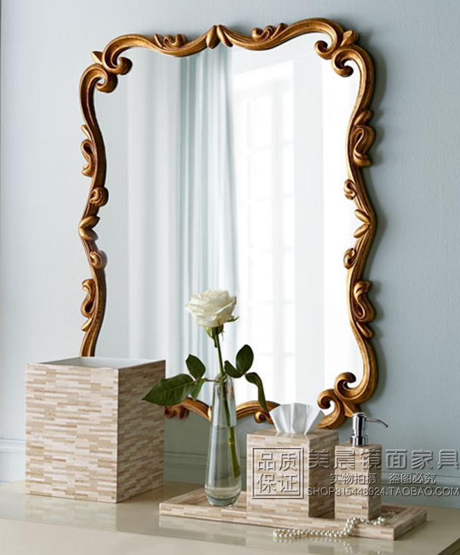 家装方形镜子美式浴室玄关镜 客厅壁挂装饰镜 高端化妆镜厂家直销
