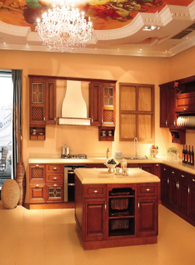 现代美式整木木皮家装厨房橱柜设计室内设计参考资料含细节图