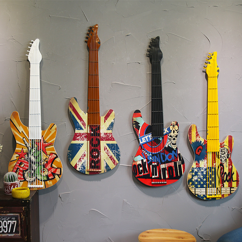 创意铁艺吉他墙饰墙面装饰居家装饰品咖啡厅墙上壁饰酒吧墙壁挂件
