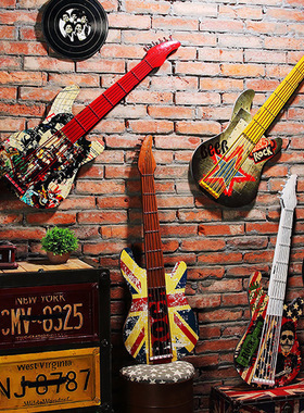 创意铁艺吉他墙饰墙面装饰居家装饰品咖啡厅墙上壁饰酒吧墙壁挂件