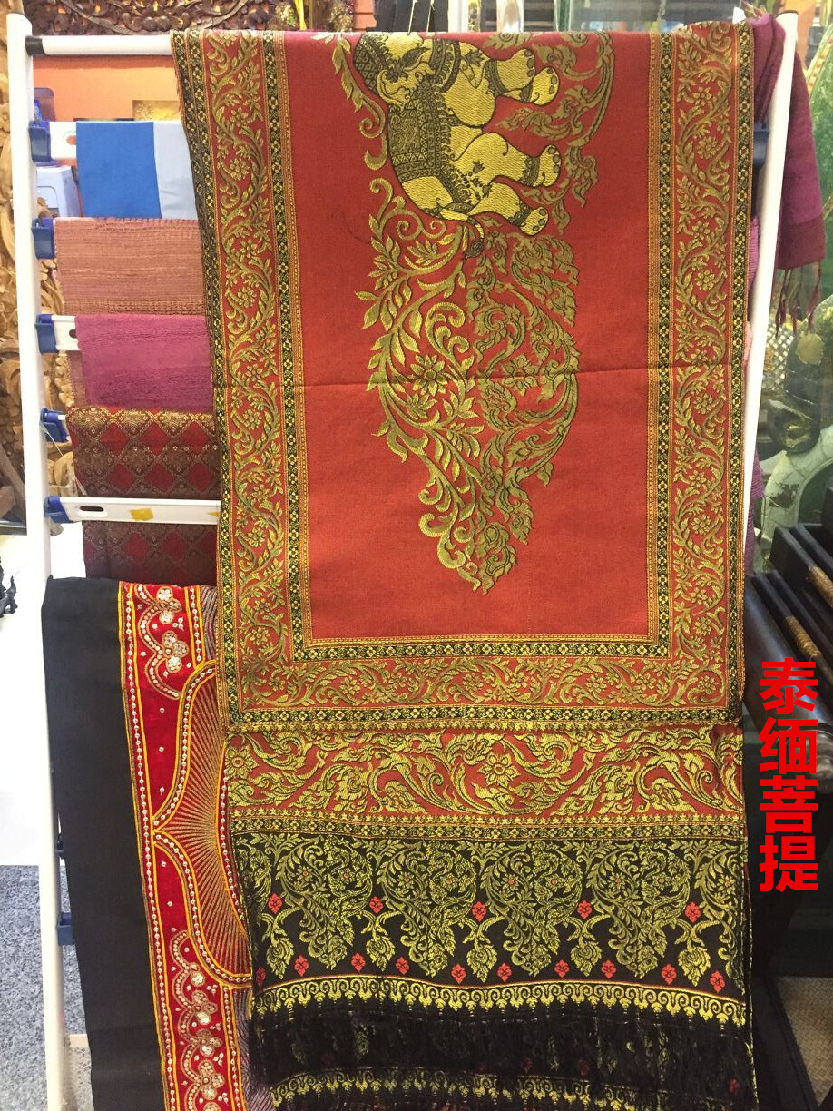 泰国工艺品家装饰品装饰桌旗桌布墙面挂饰长2米