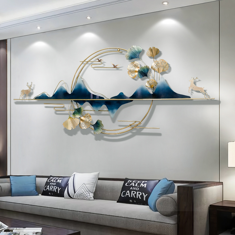 新中式墙面装饰挂件轻奢创意卧室床头客厅沙发背景墙壁挂家装饰品