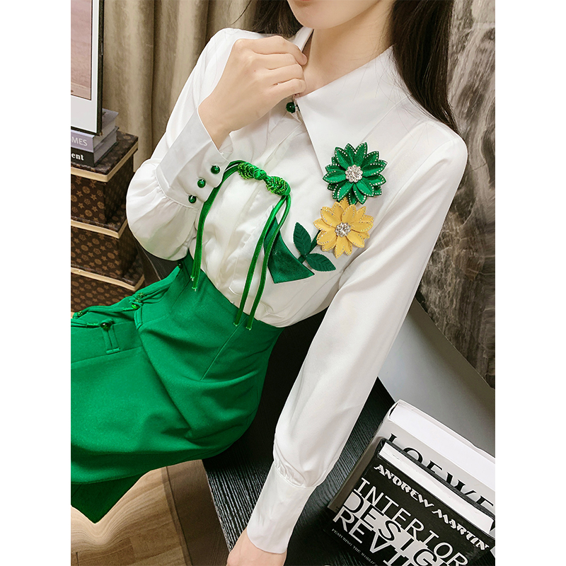 芙娜妮法式绿色小清新通勤设计感时尚a字裙两件套连衣裙F2311320