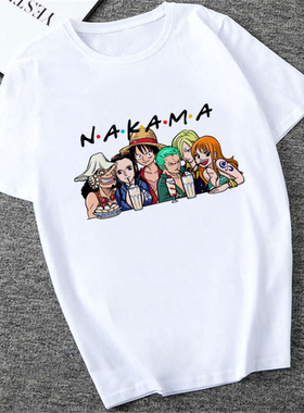 Japan Anime Luffy Zoro T-Shirt日本动漫海贼王周边印花女士T恤