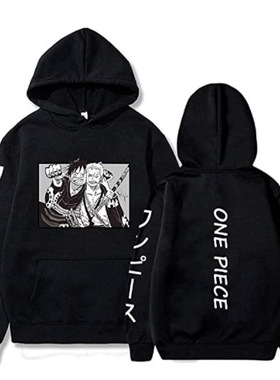 海贼王One Piece索隆周边动漫加绒宽松连帽衫卫衣anime hoodie