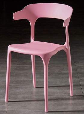 塑料成人斤6凳子牛角足重家用塑料塑料椅子加强?北欧椅特厚靠背椅