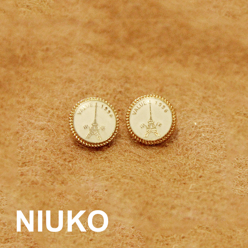NIUKO服饰辅料 白色金色底金属气质衬衫纽小扣子针织春夏服装钮扣