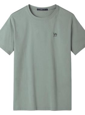 骆驼男装速干短袖t恤男夏季2024新款纯色透气情侣款运动半袖体恤