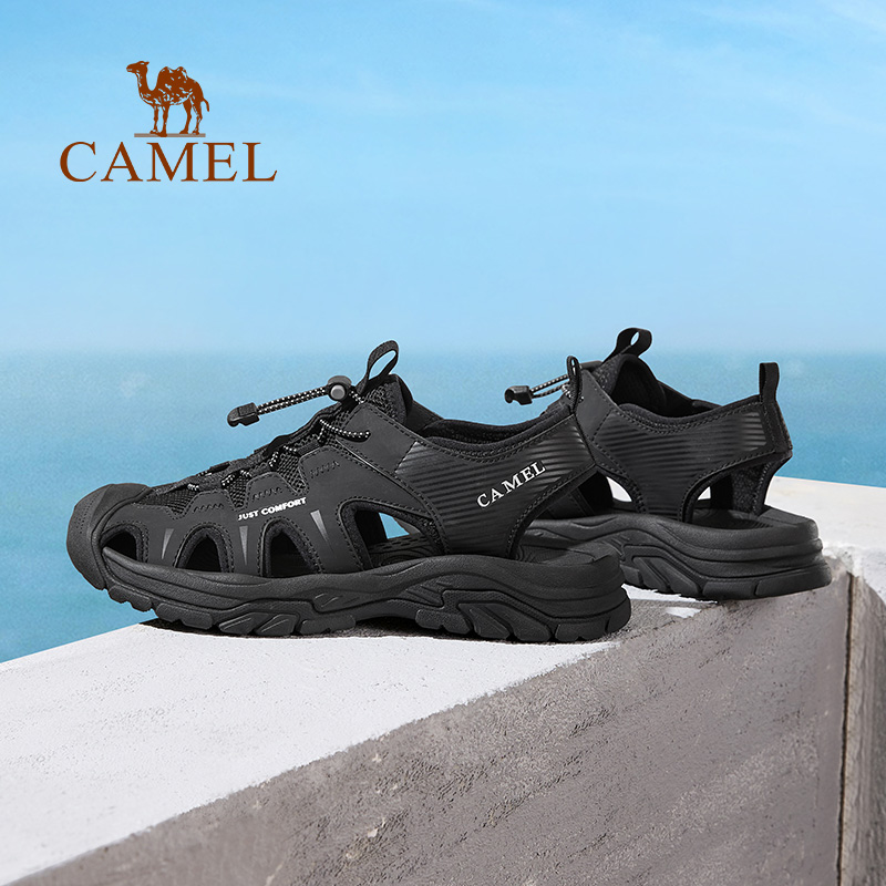 骆驼男鞋2024夏季新款户外休闲运动凉鞋防滑包头男士沙滩鞋子外穿