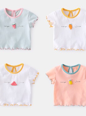 宝宝短袖T恤夏季新生儿上衣洋气女童体恤半袖薄款1岁婴儿夏装衣服