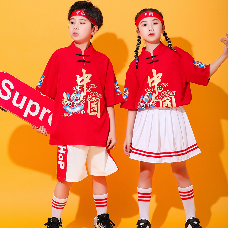六一儿童啦啦队演出服幼儿园中国风表演啦啦操中小学生运动会开幕