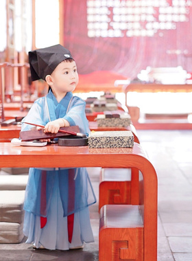 儿童汉服男女童国学服中国风古装书童服装三字经弟子规儿童演出服