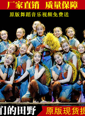 第十届小荷风采我们的田野儿童演出服女童舞蹈服道具斗笠表演服装